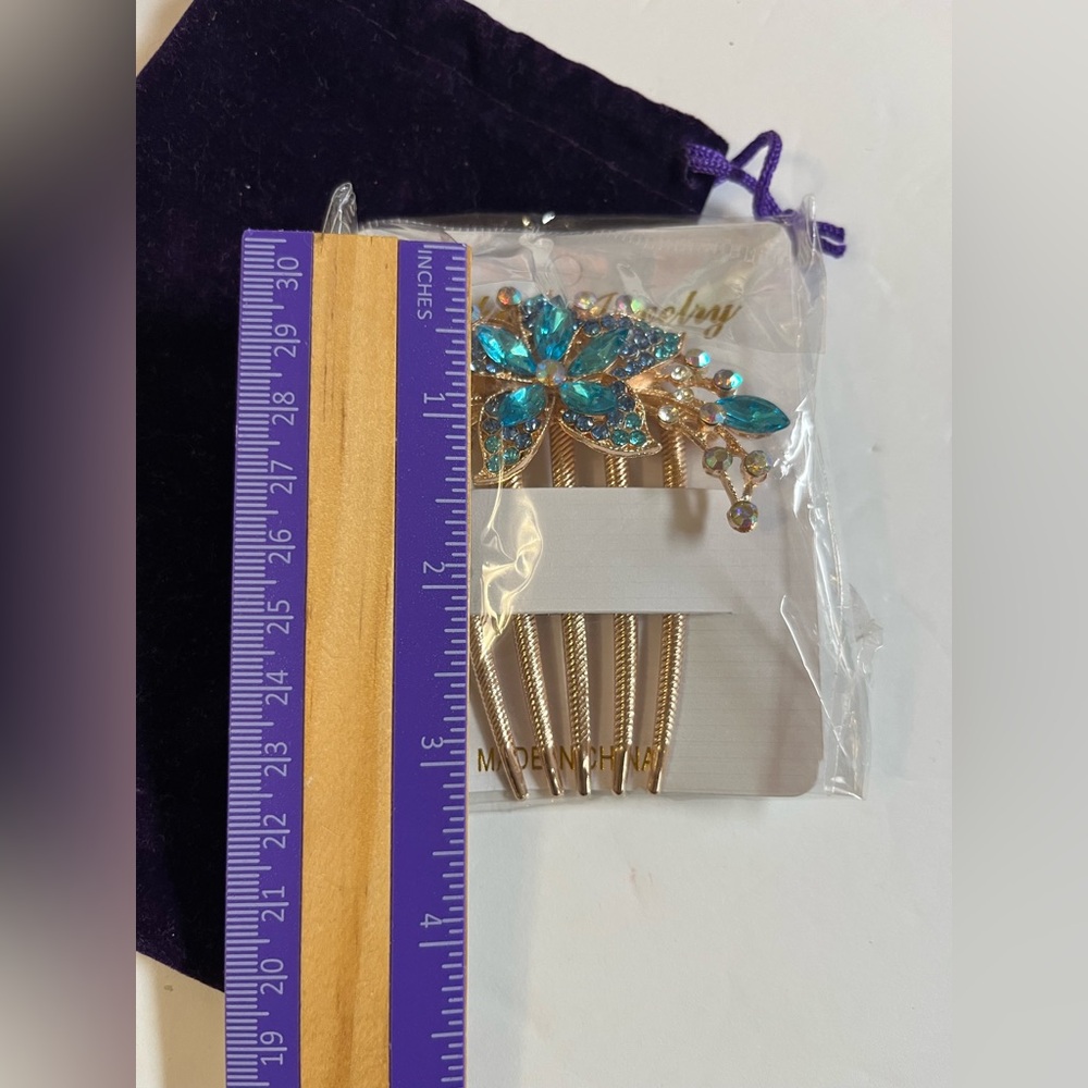 Unbranded fashion novelty floral faux gem hair accent comb - Picture 4 of 5